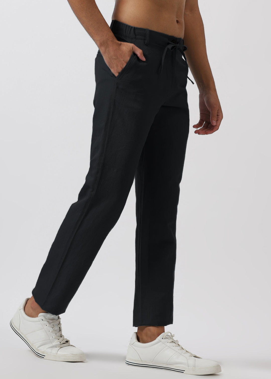 Theo - Linen Travel Pants - Black