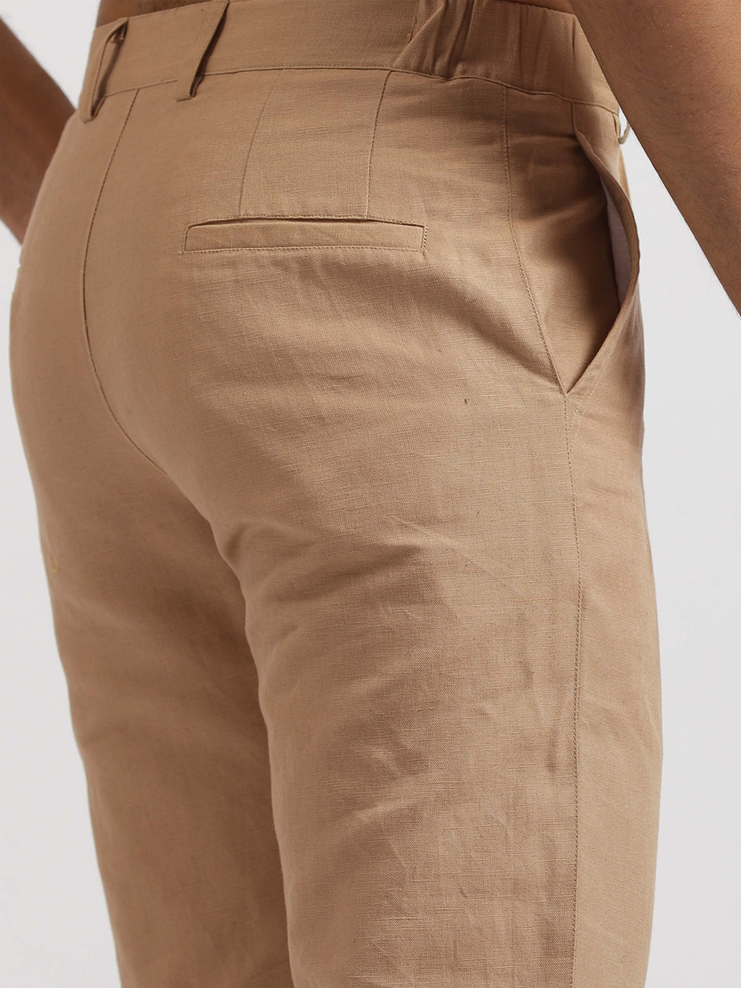Theo - Linen Travel Pants - Light Hazelnut Brown