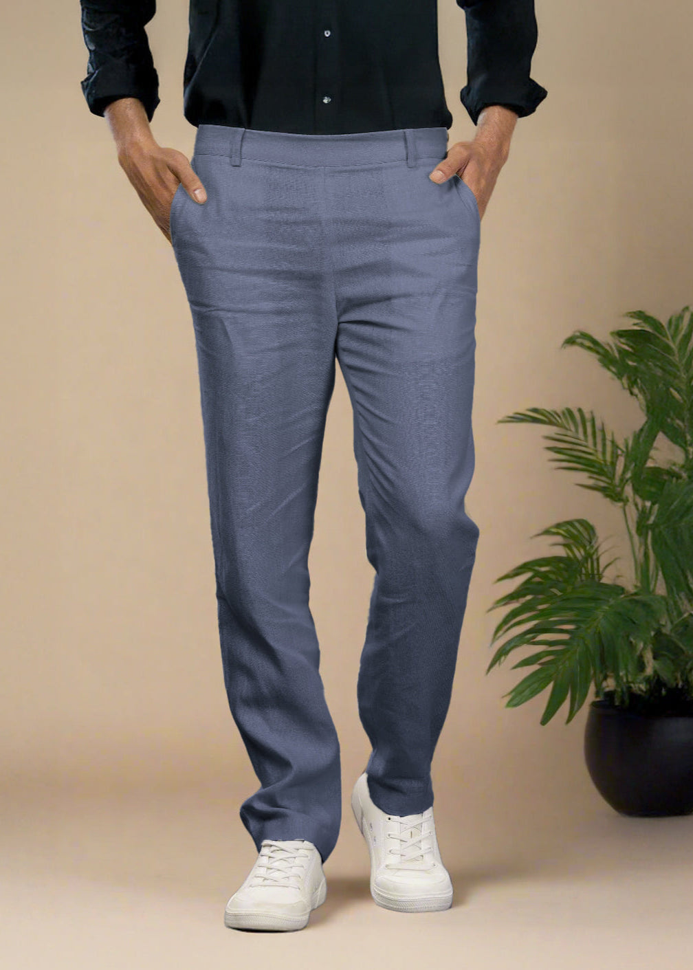 Grey Pants Blue Pants Shoe Color White Shirt Combination Light - Main Image