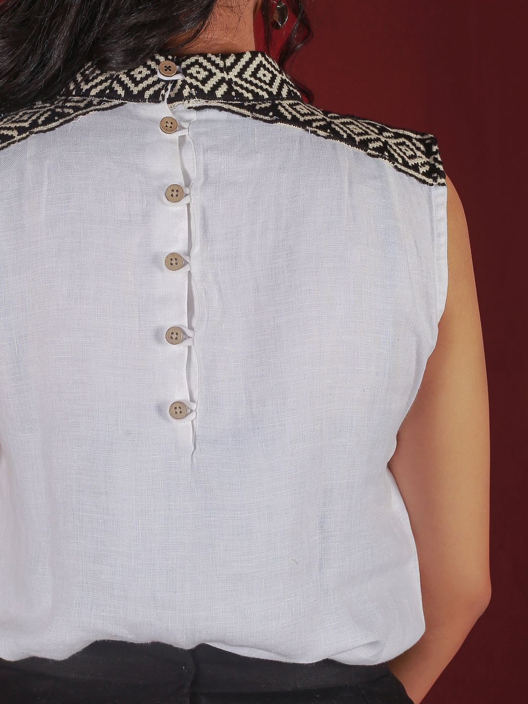Simarani - Toda Embroidered Top - White