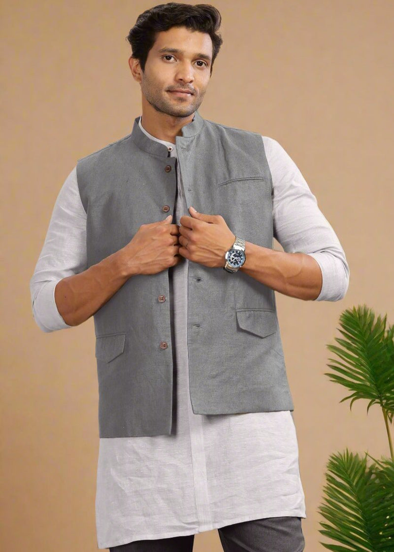beige colour nehru jacket