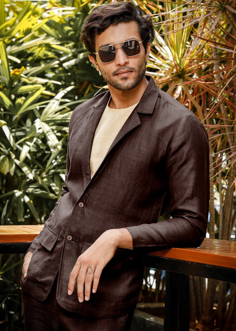 brown jacket combination