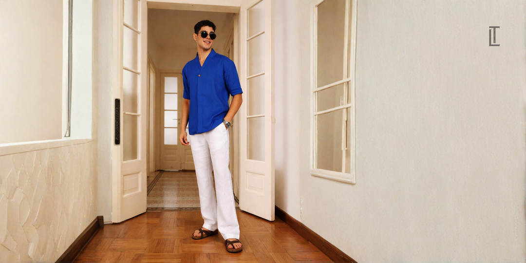 white pant combination shirt