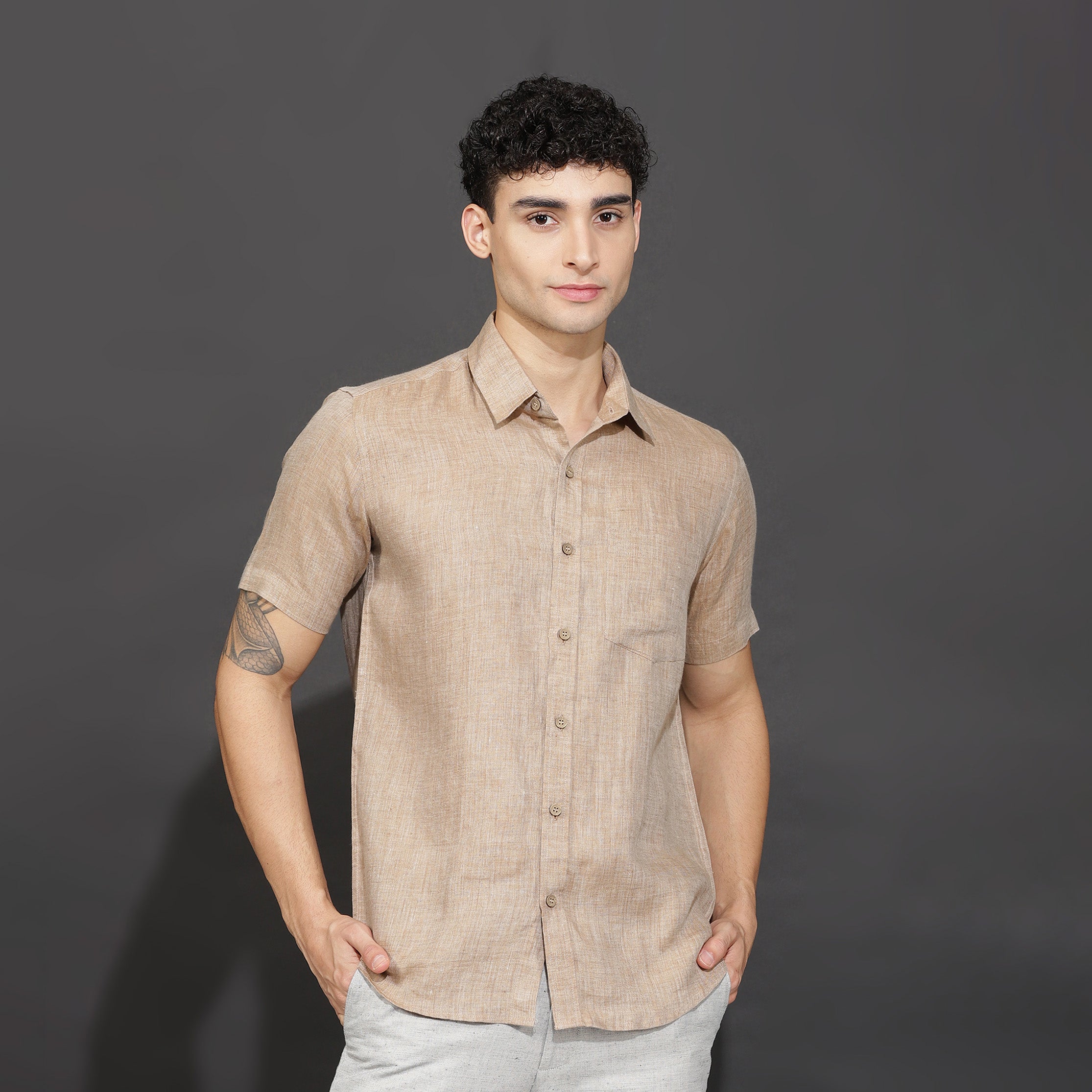 Linen Short Sleeve Shirts | Half Sleeve Linen Shirts – Linen Trail