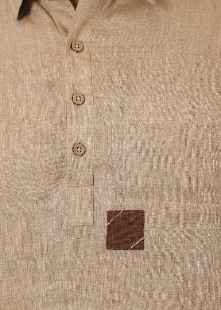 Matteo Pure Linen T-Shirt Mocha