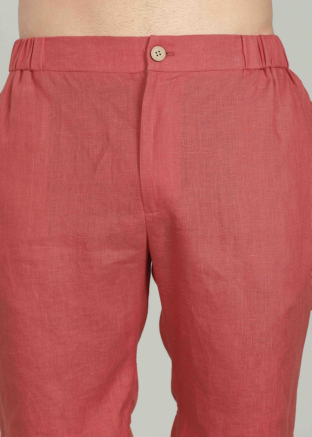 Milo Shorts - Pure Linen Shorts - Terracotta Red