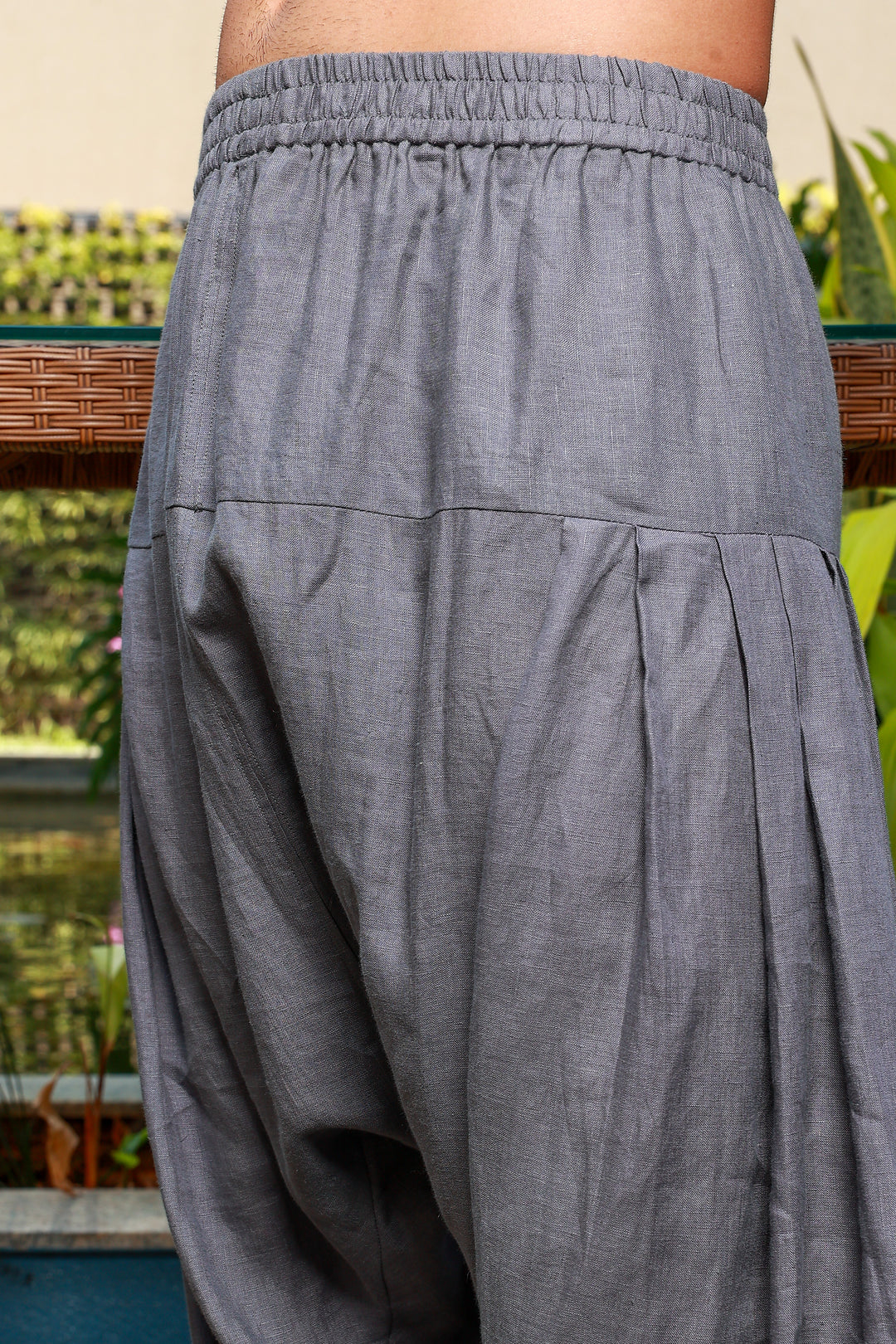 Han - Pure Linen Pathani Pyjama - Charcoal Grey