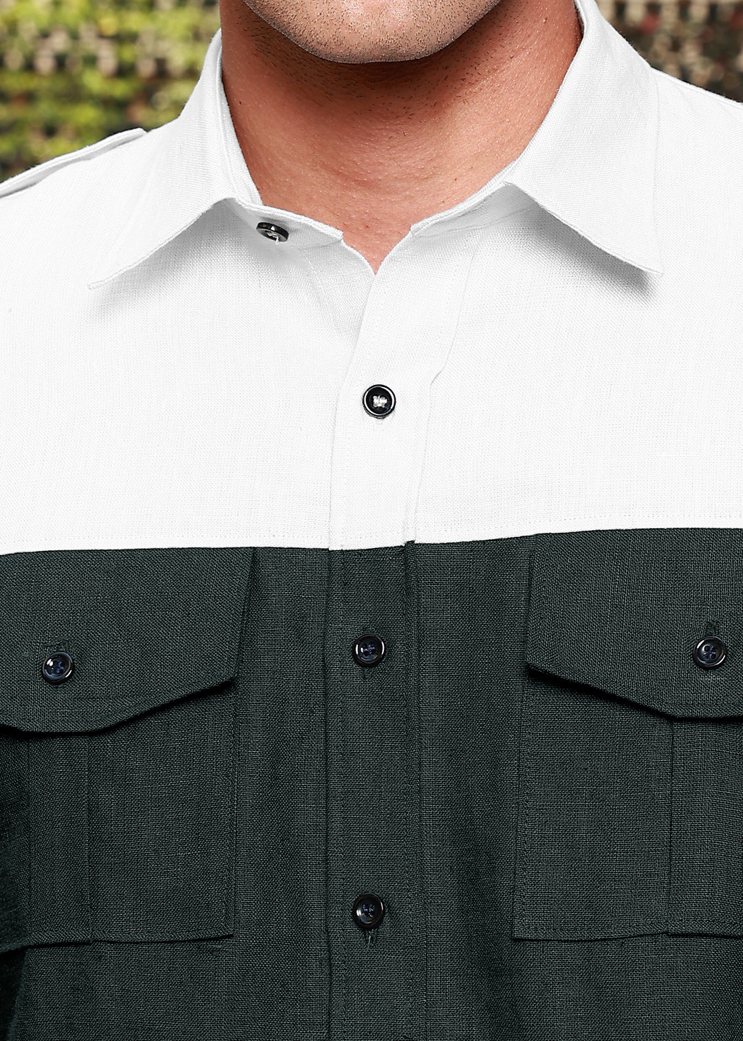 Sailor - Pure Linen Overshirt - Dark Green