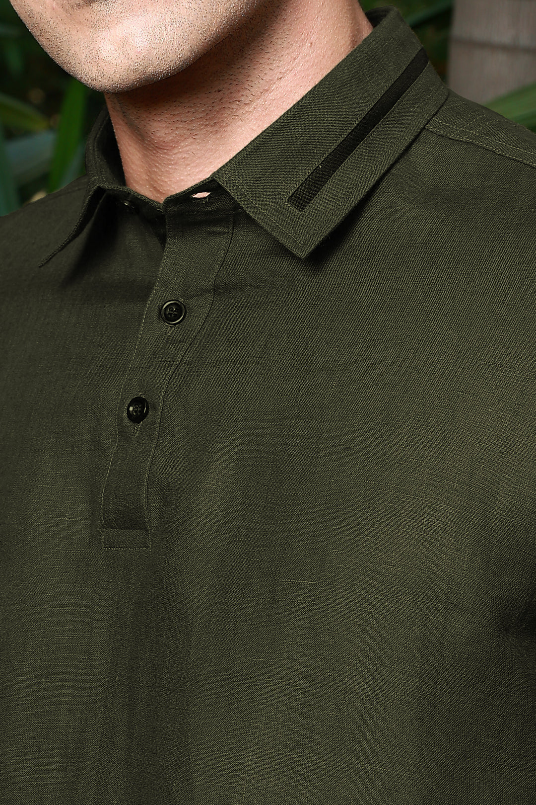 Jack - Pure Linen Polo T-Shirt - Moss Green