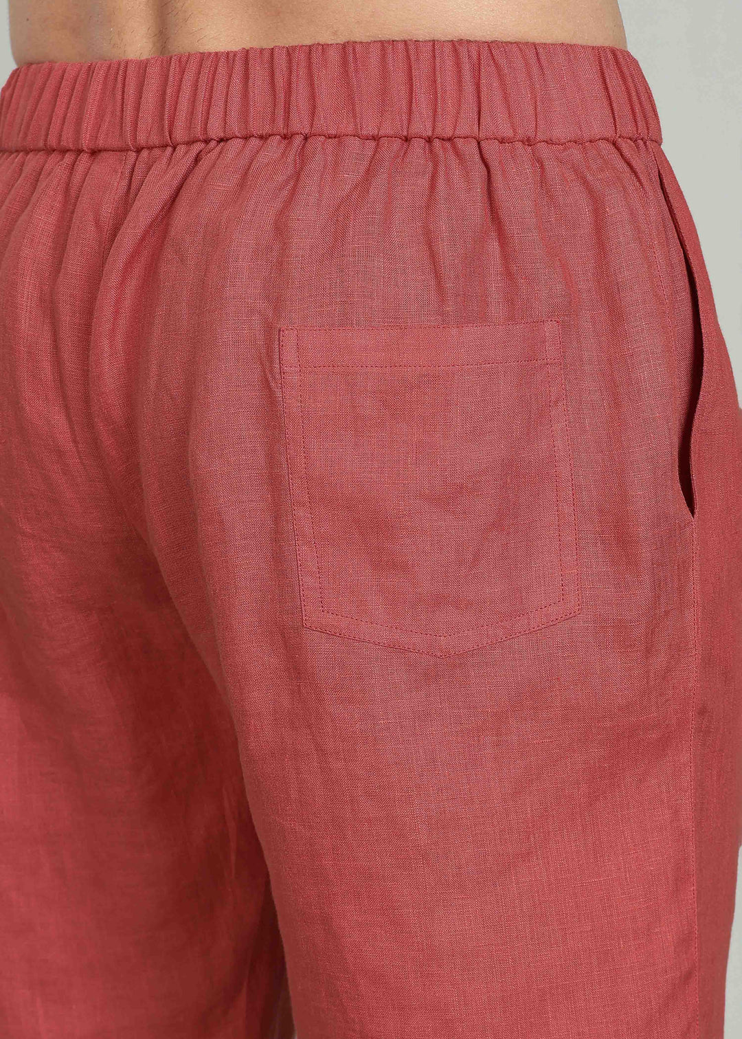 Milo Shorts - Pure Linen Shorts - Terracotta Red
