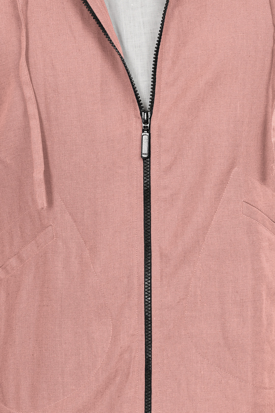 Ace - Pure Linen Hoodie Sweatshirt - Rose Pink