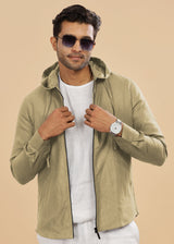Ace - Pure Linen Hoodie Sweatshirt - Sage Green