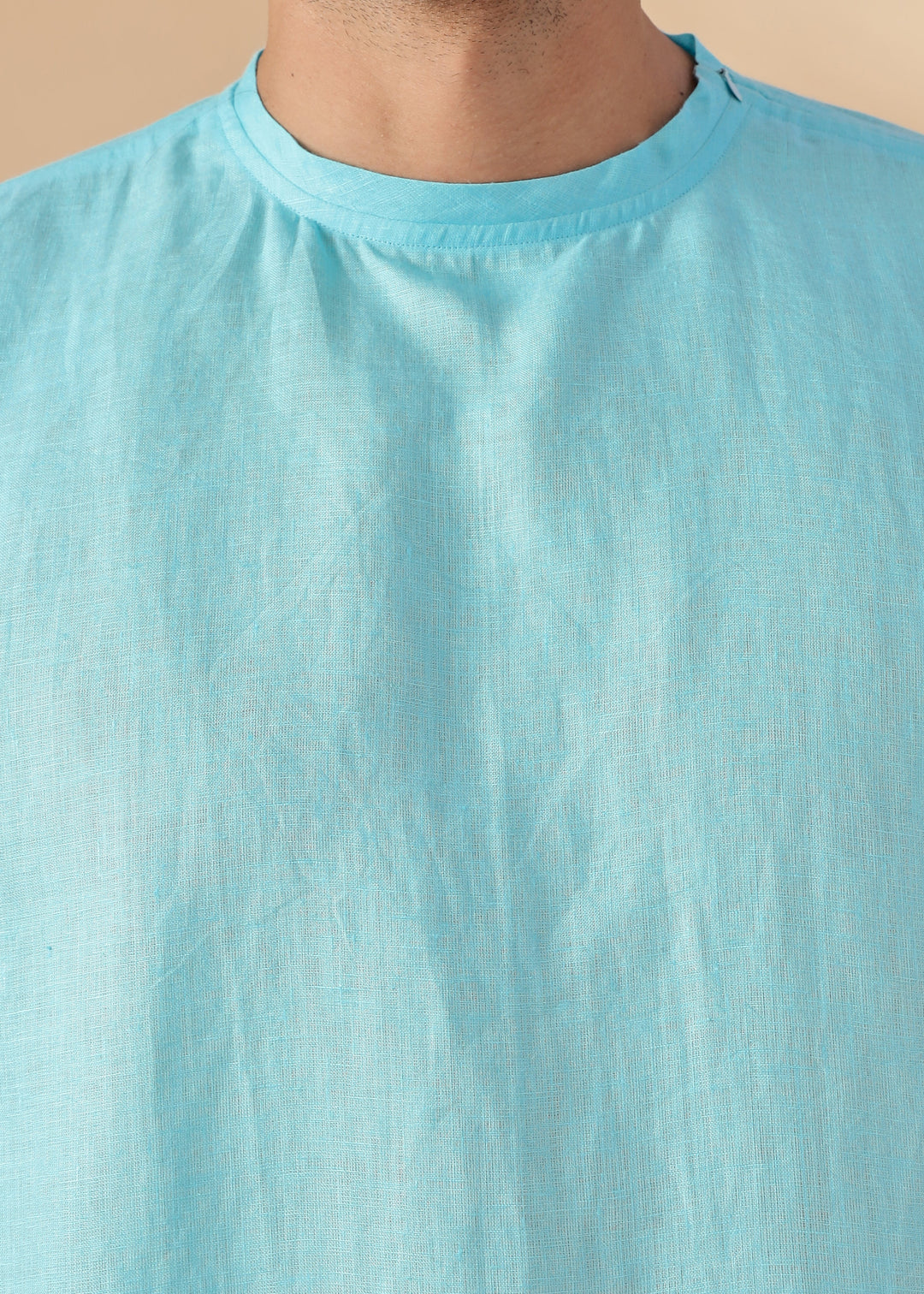 Morgan - Pure Linen Short Sleeve T-Shirt - Ice Blue