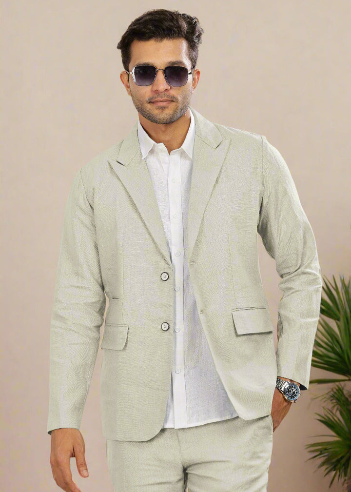 Luther Suit Jacket - Pure Linen Jacket - Powder Blue