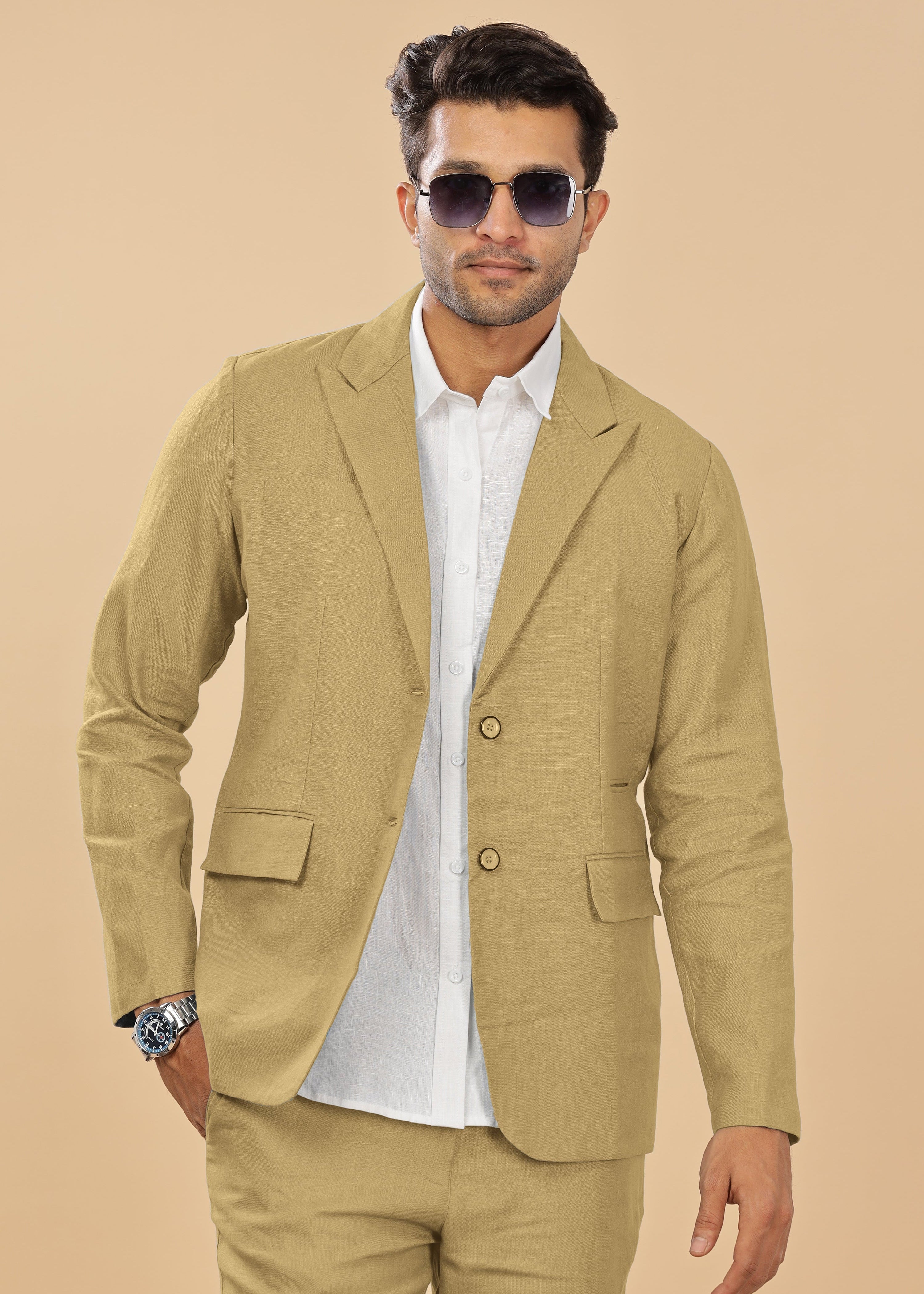 Sage Green Linen Deconstructed Jacket for Men – Linen Trail