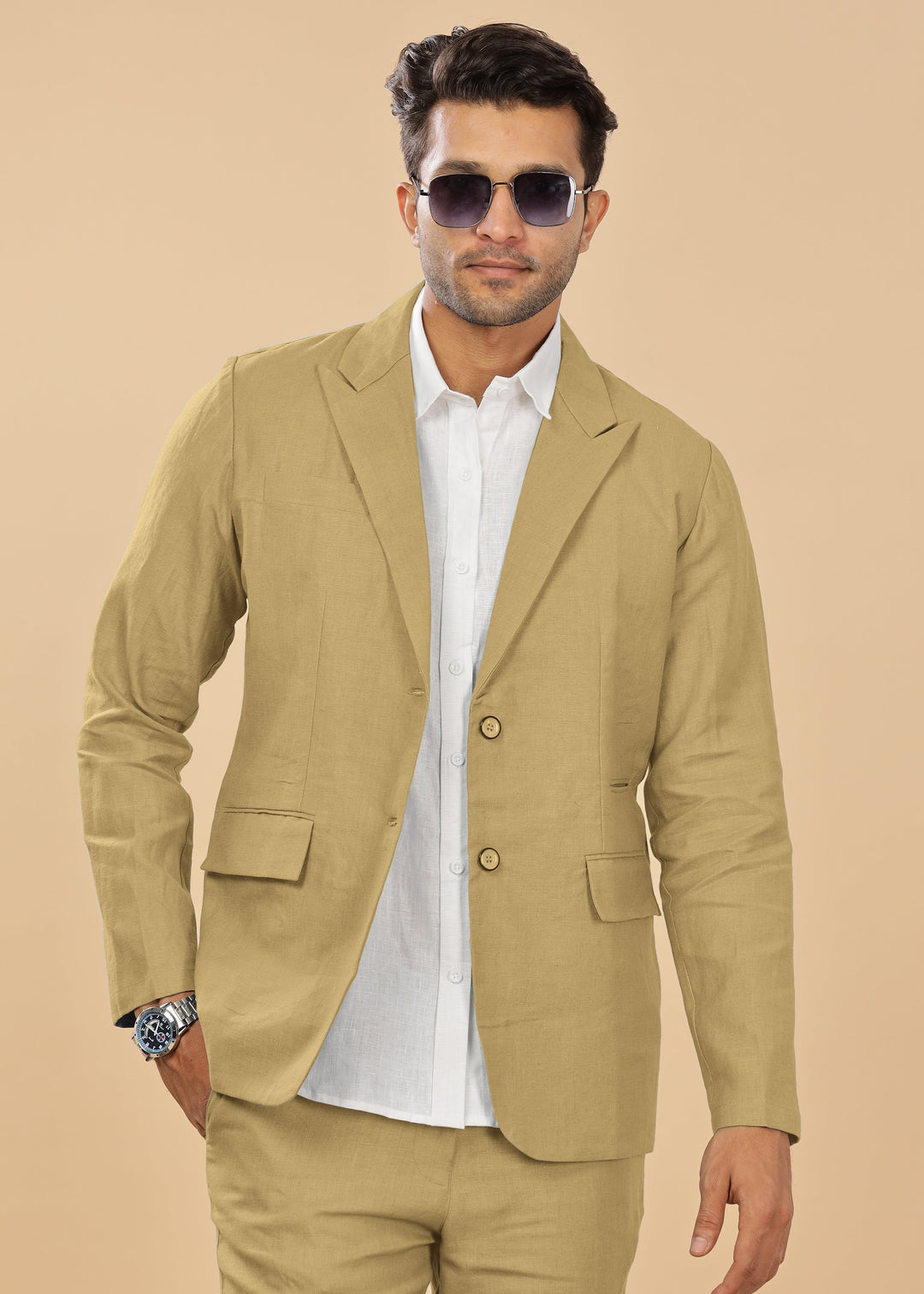 Sage Green Linen Deconstructed Jacket for Men Linen Trail Sage Green Linen Deconstructed Jacket for Men Linen Trail
