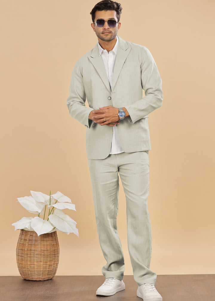 Luther Suit Jacket - Pure Linen Jacket - Powder Blue