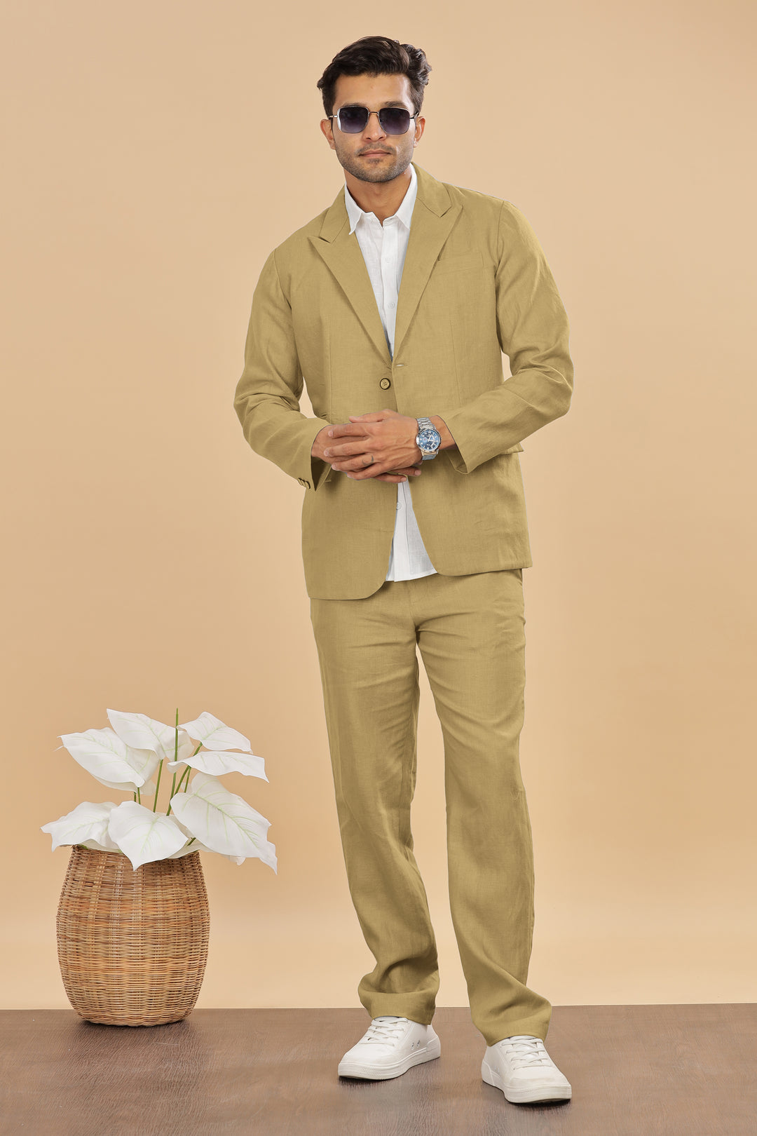 Luther Suit Jacket - Pure Linen Jacket - Sage Green