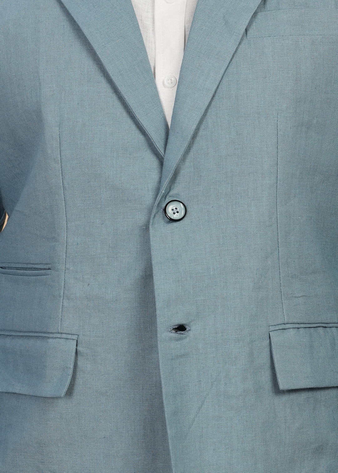 Luther Suit Jacket - Pure Linen Jacket - Light Blue Grey