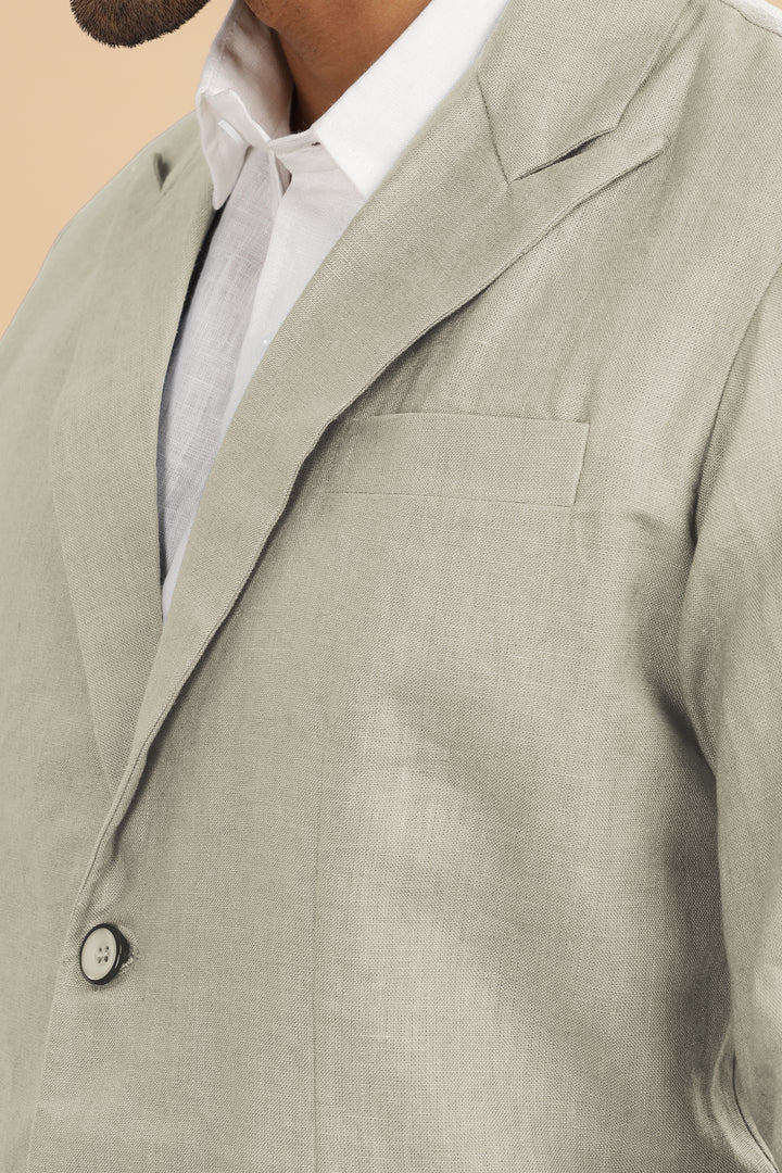 Luther Suit Jacket - Pure Linen Jacket - Powder Blue