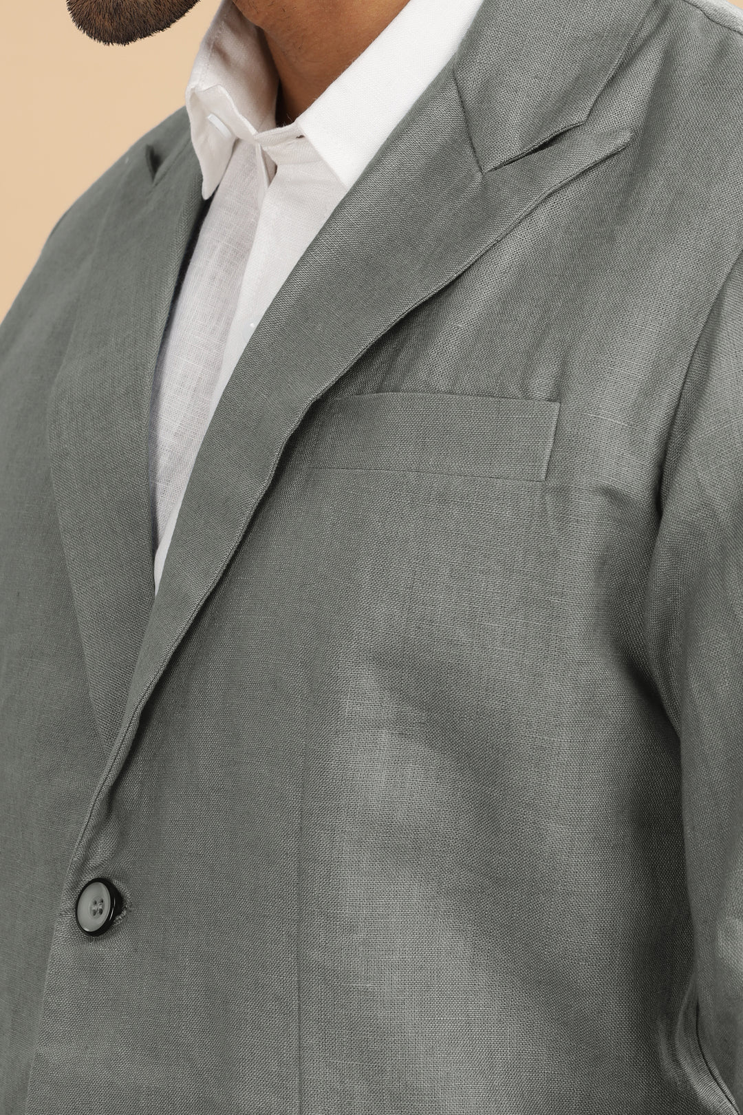 Luther Suit Jacket - Pure Linen Jacket - Ash Grey