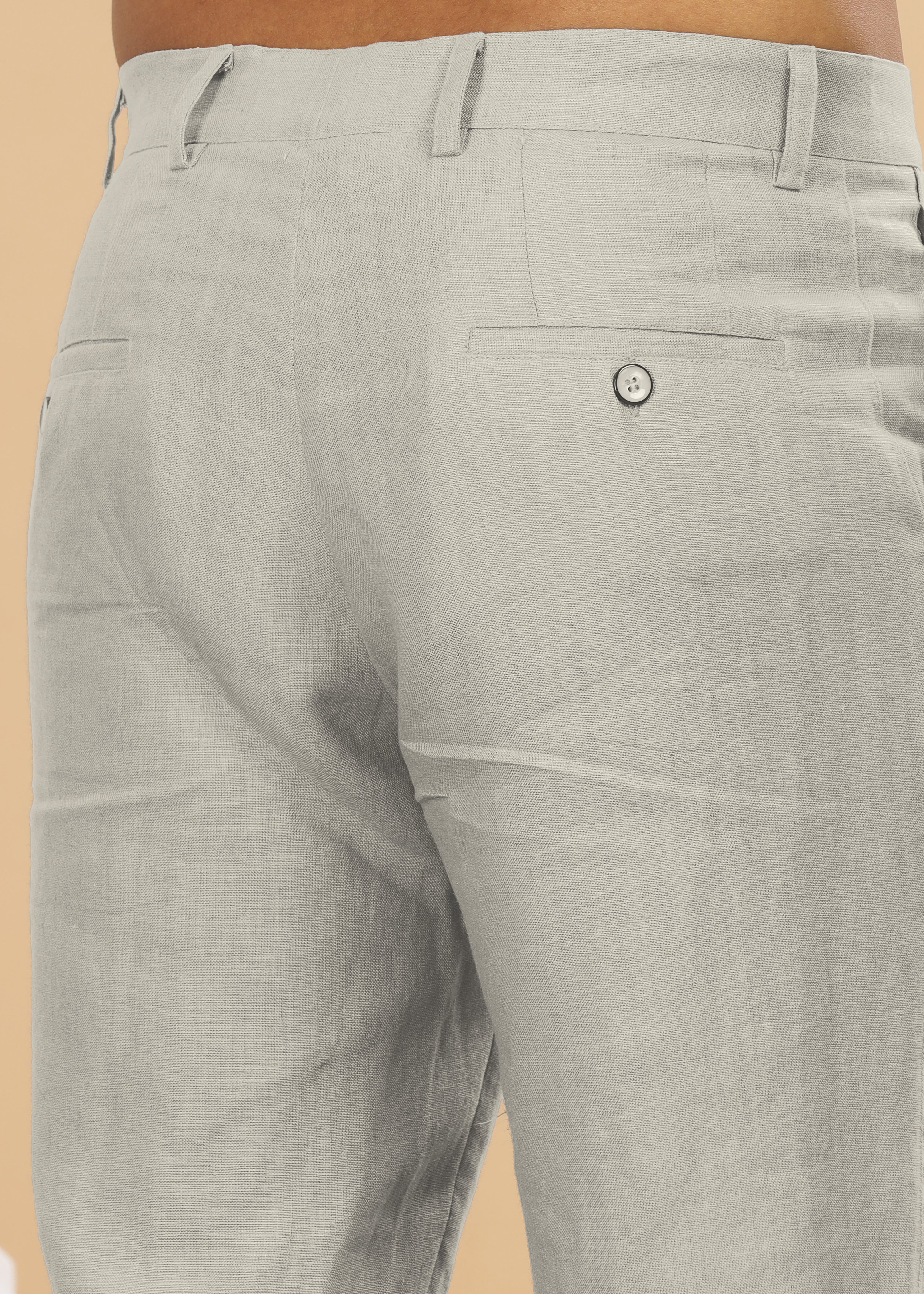 Powder Blue Pure Linen Pants by Linen Trail