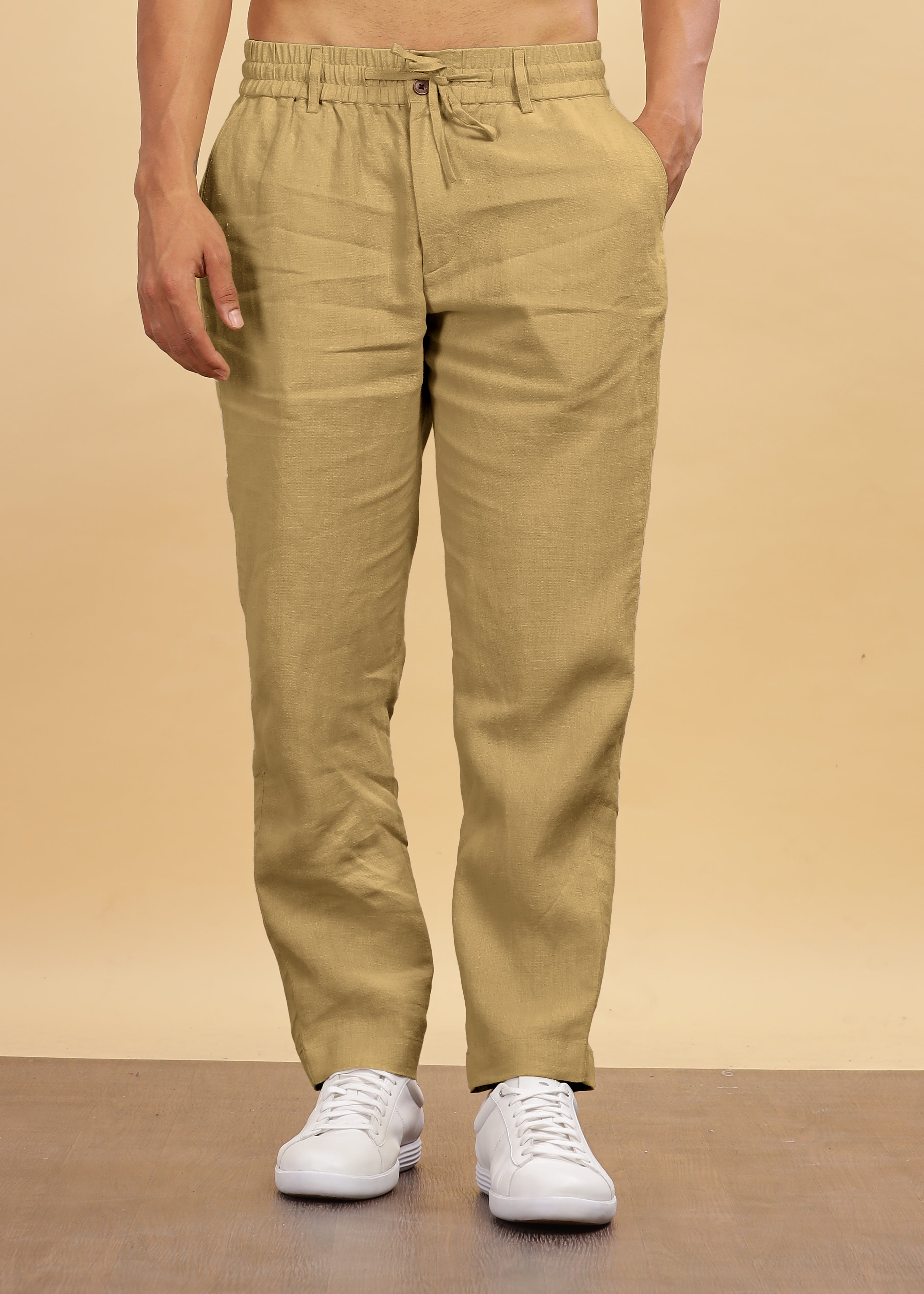 【DEARMINE】Dewde Linen Setup Pants Linen Ease Trouser - White