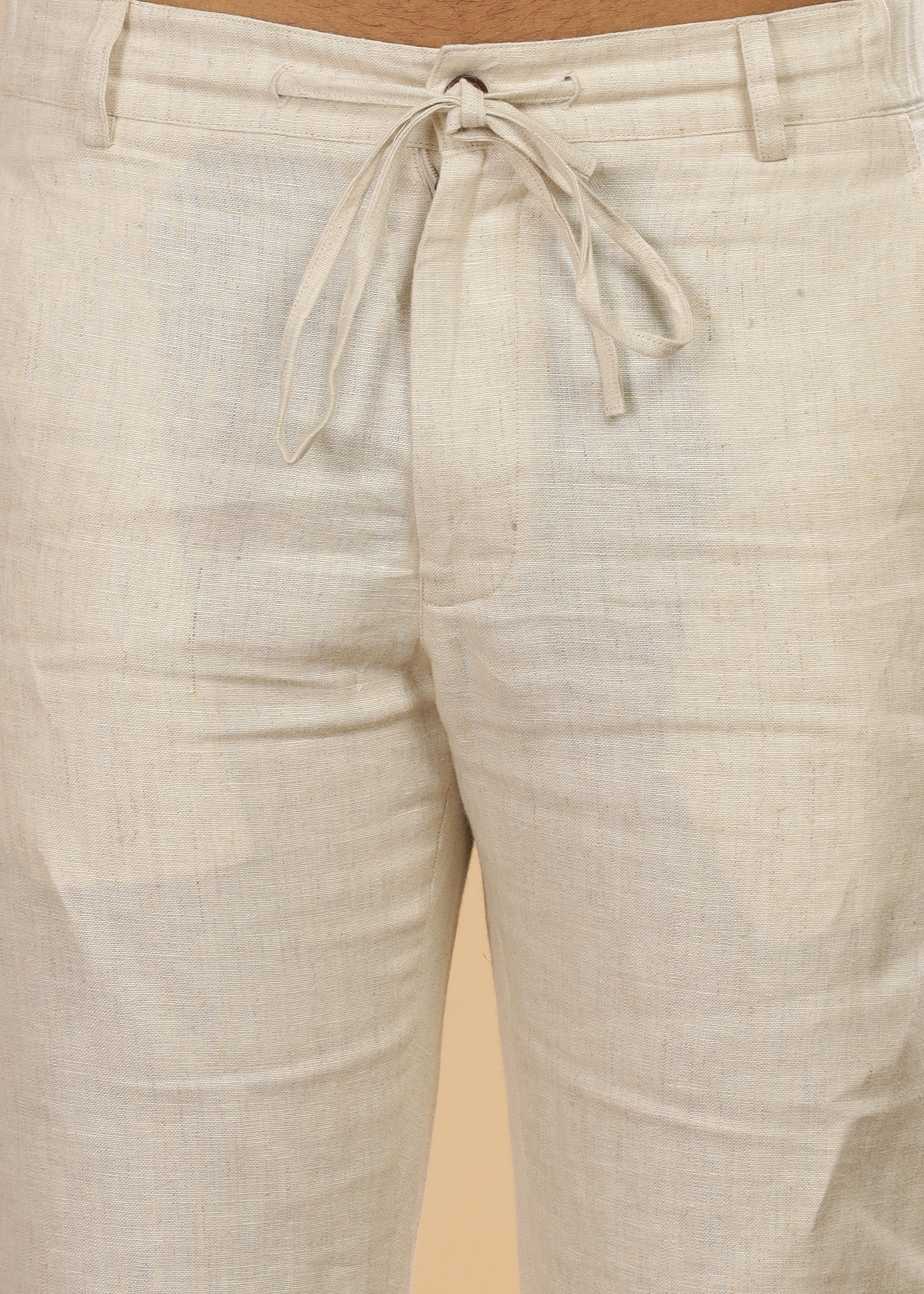 パンツ Pale Jute linen piping pants Ecru Beige Pure Linen Travel Pants – Linen Trail