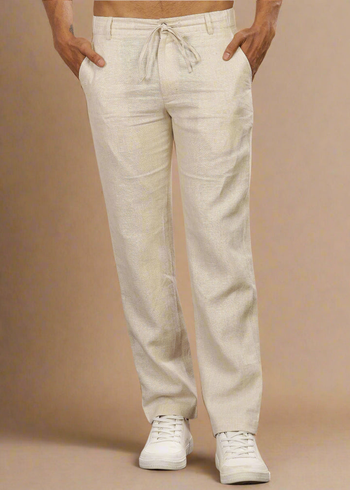 Theo - Linen Travel Pants - Ecru