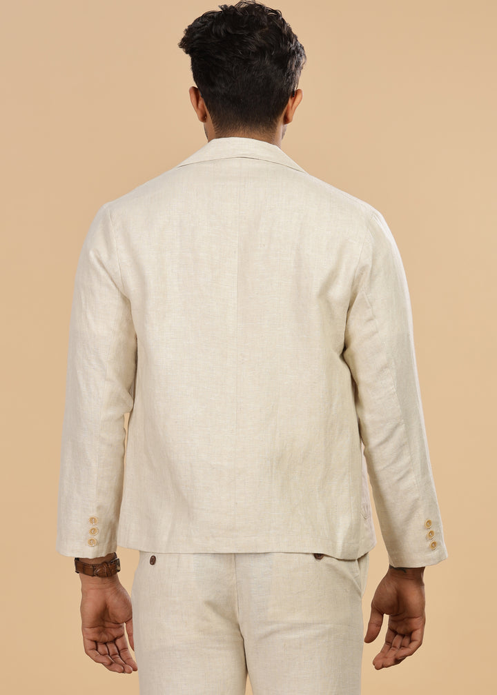 Bond - Classic Pure Linen Jacket - Ecru