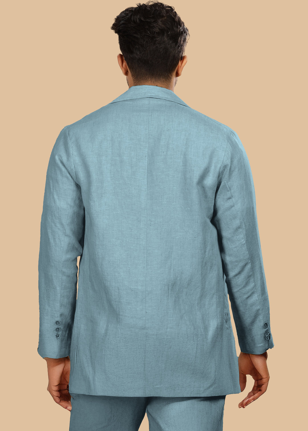 Bond - Classic Pure Linen Jacket - Light Blue Grey