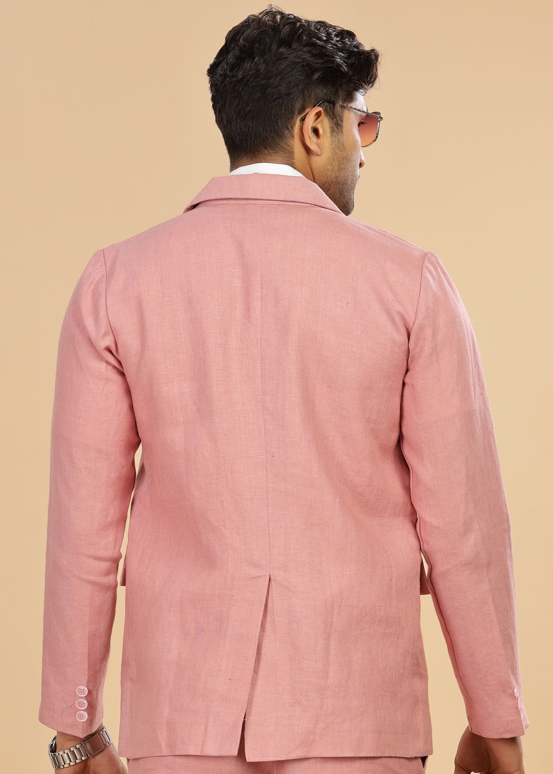 Luther Suit Jacket - Pure Linen Jacket - Rose Pink