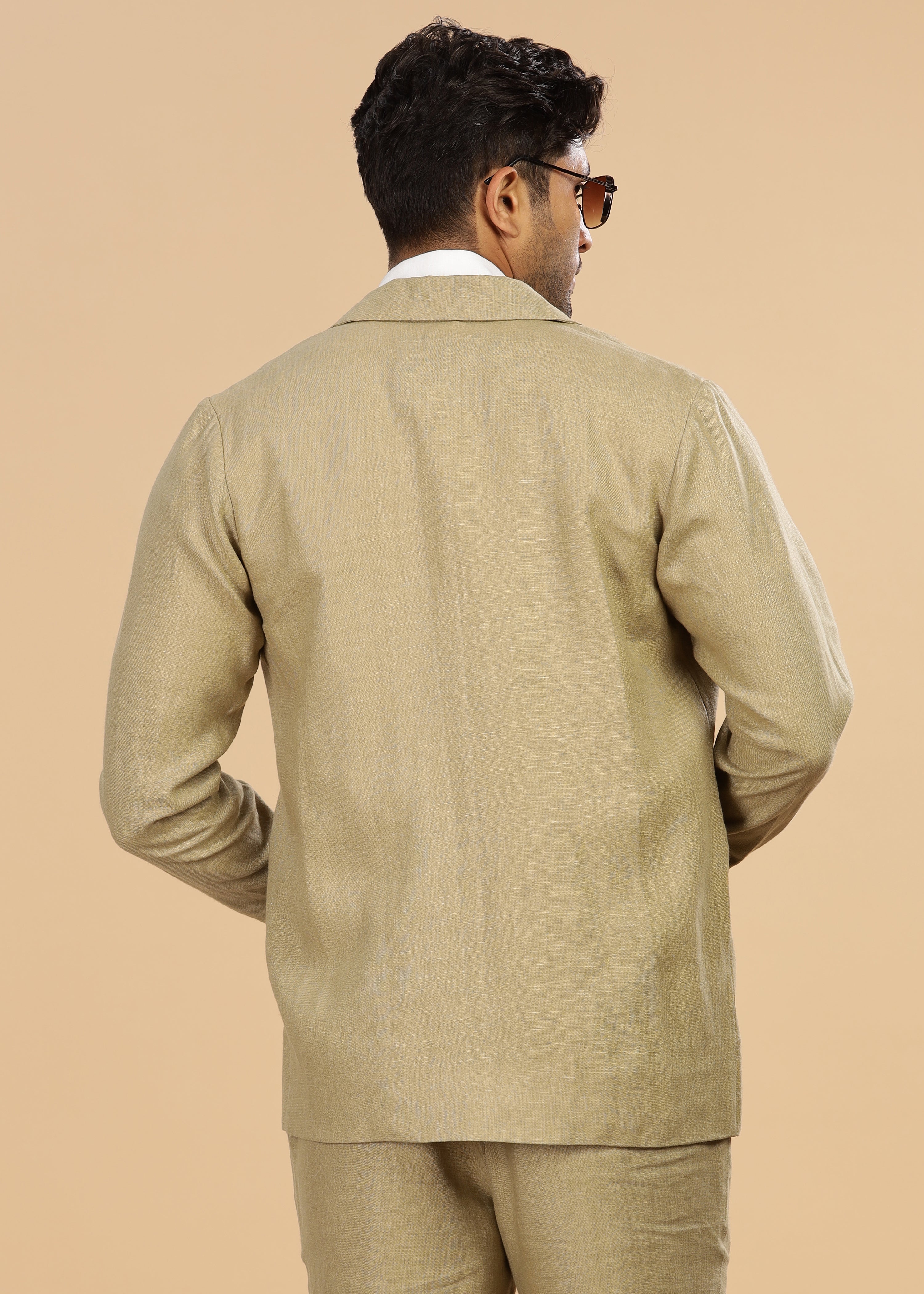 Sage Green Classic Pure Linen Jacket for Men – Linen Trail