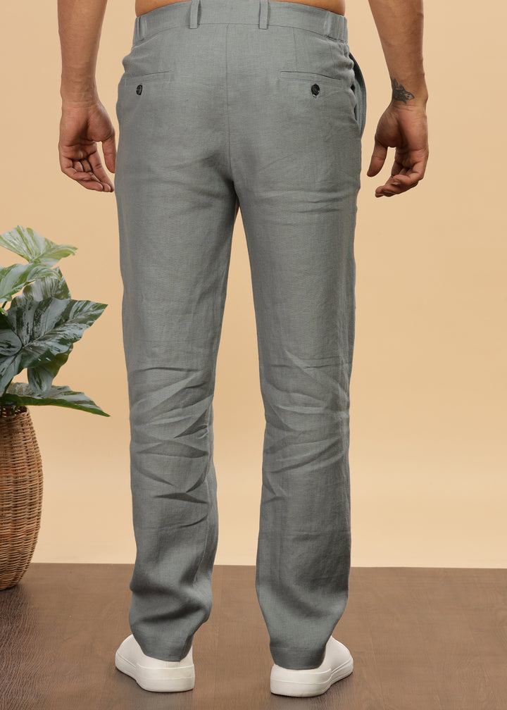 Theo - Linen Travel Pants - Ash Grey