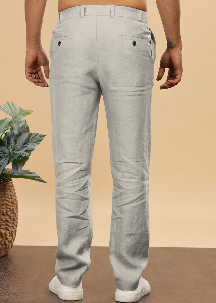 Theo - Linen Travel Pants - Powder Blue