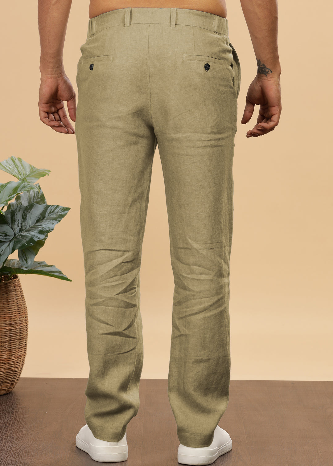 Theo - Linen Travel Pants - Sage Green