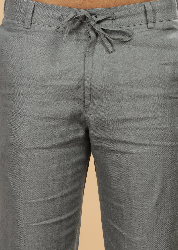 Theo - Linen Travel Pants - Ash Grey