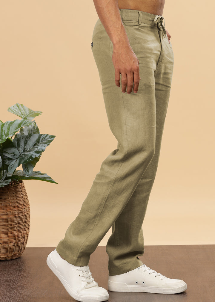 Theo - Linen Travel Pants - Sage Green