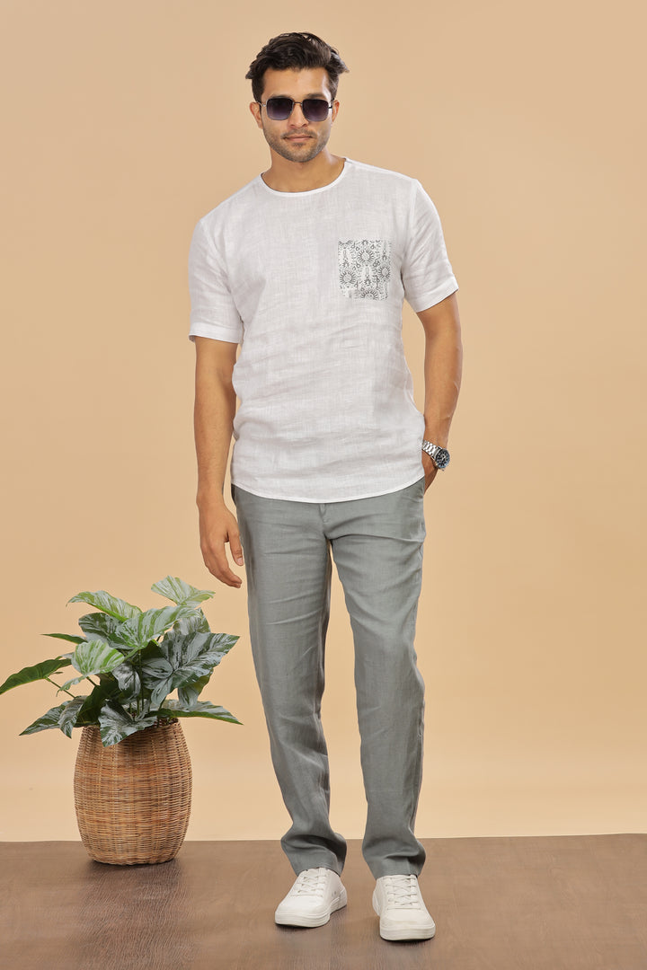 Theo - Linen Travel Pants - Ash Grey