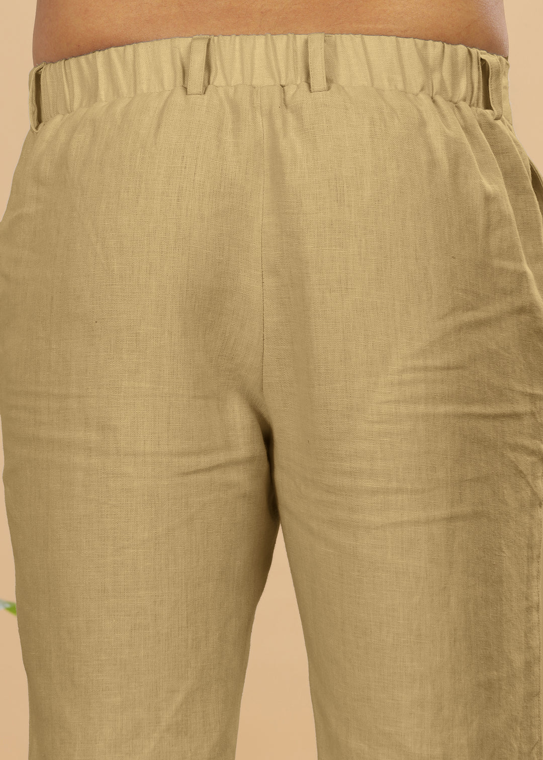 Zen Relaxed Elastic Pure Linen Trousers - Sage Green