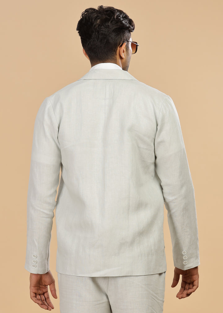 Bond - Classic Pure Linen Jacket - Powder Blue