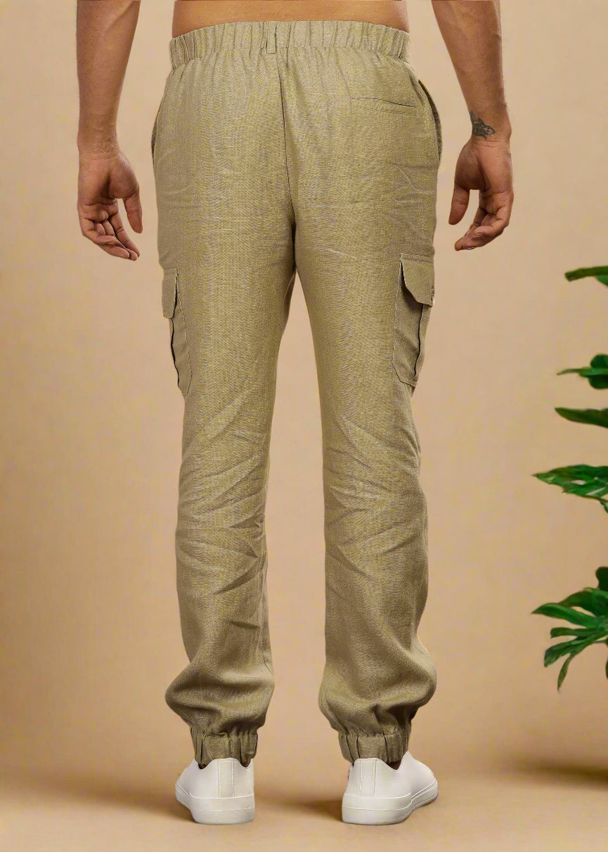 Finn - Linen Joggers - Sage Green