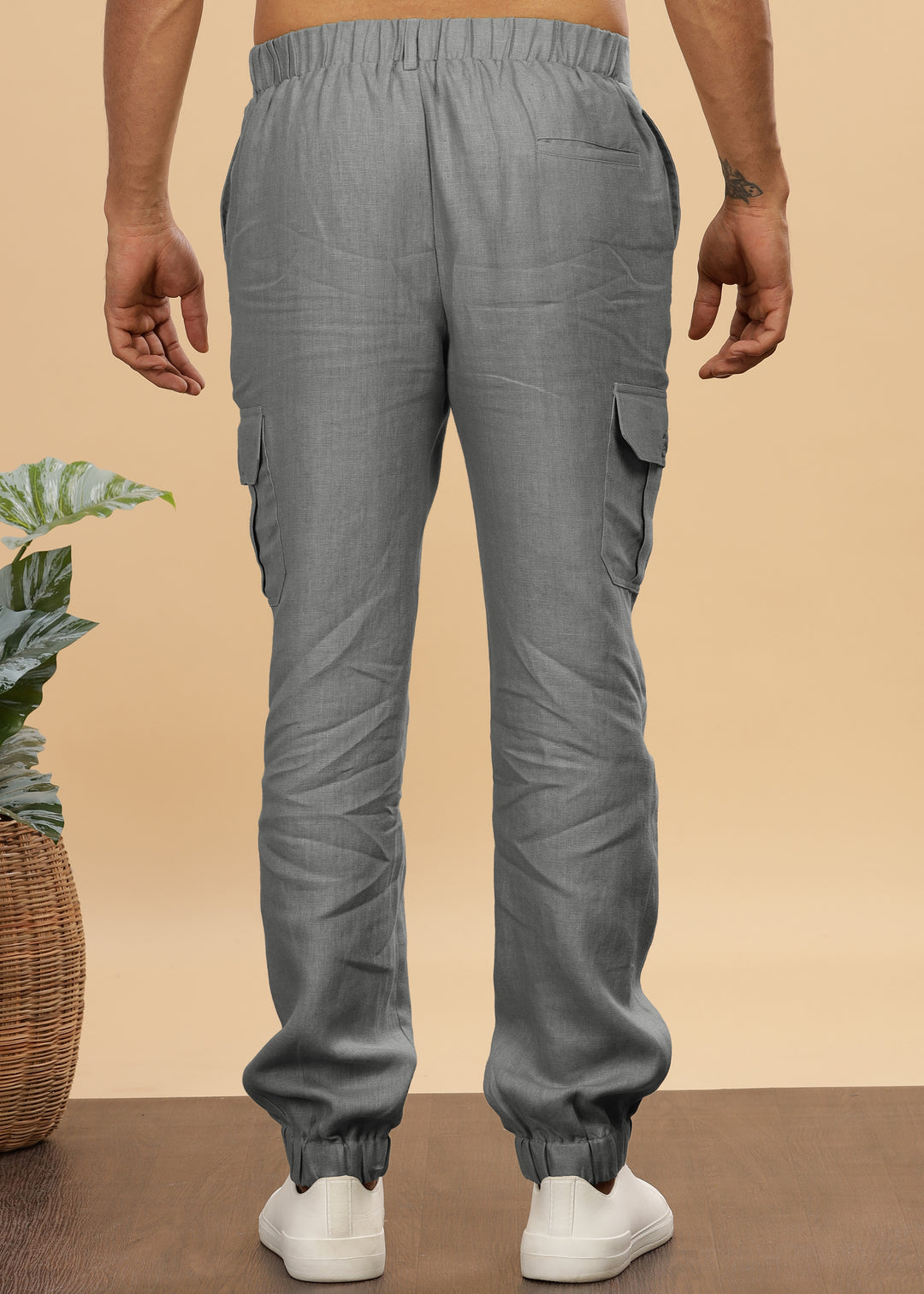 Finn - Linen Joggers - Ash Grey