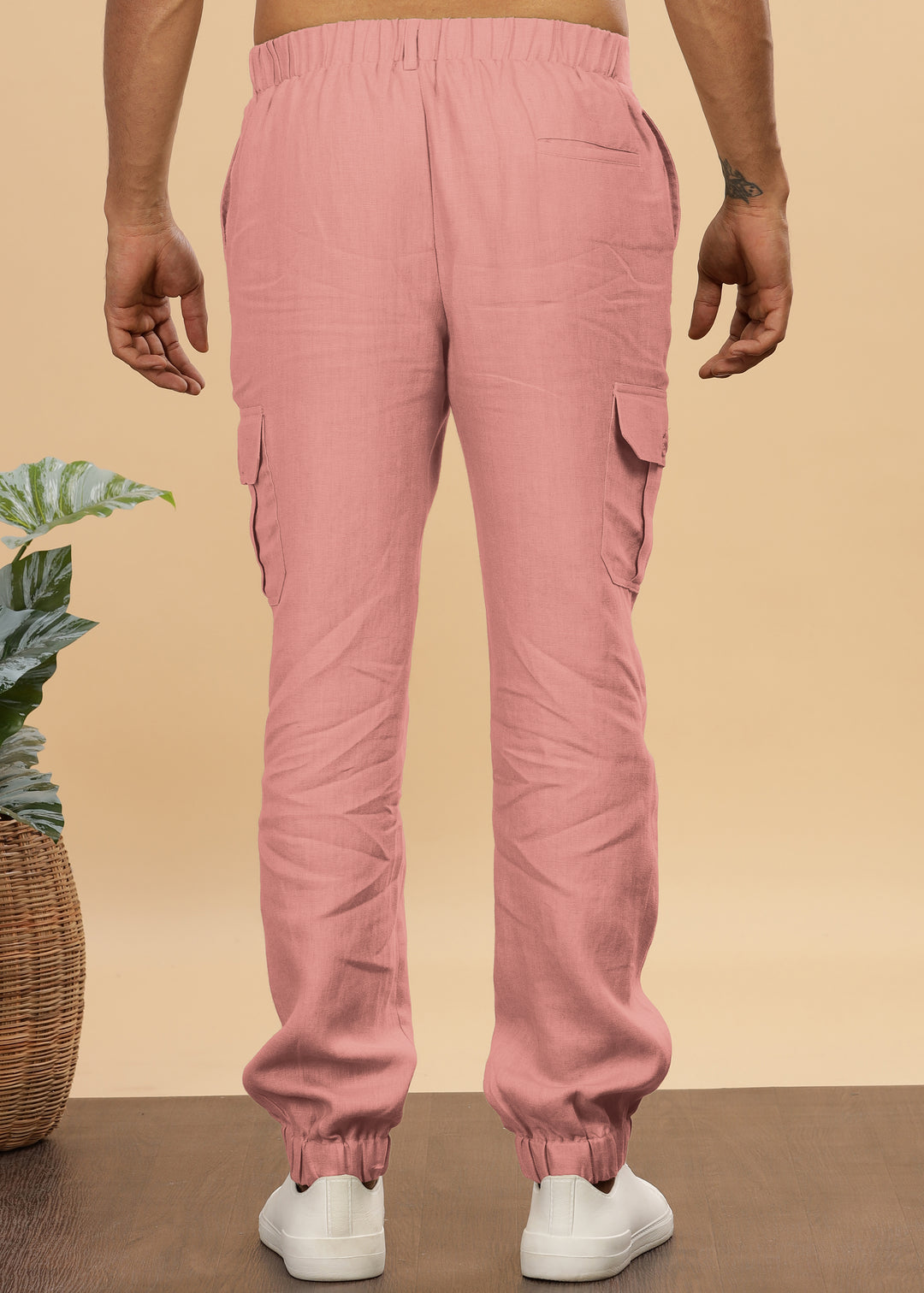 Finn - Linen Joggers - Rose Pink