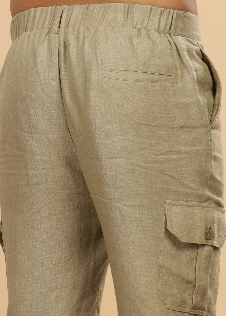 Finn - Linen Joggers - Sage Green