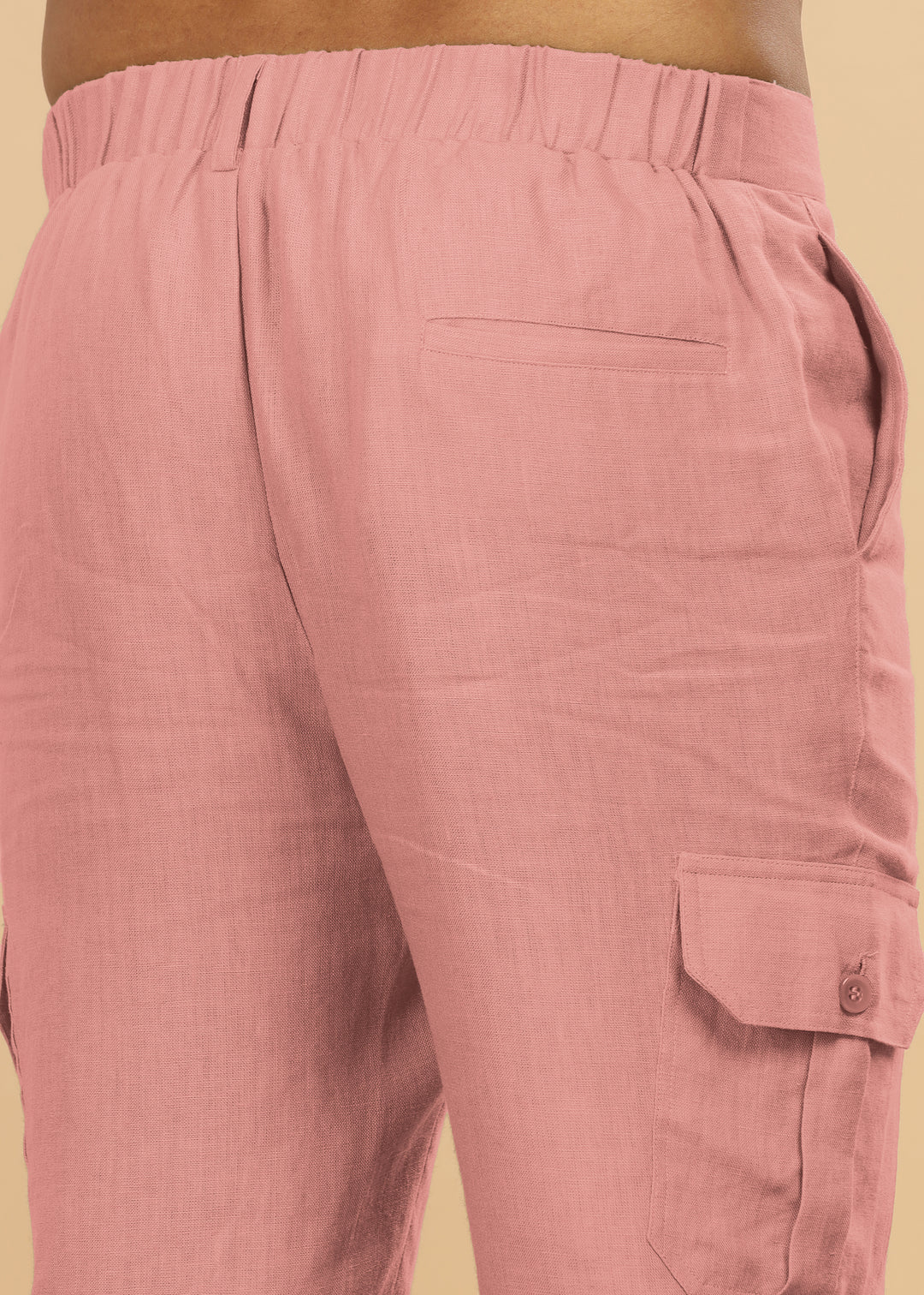 Finn - Linen Joggers - Rose Pink