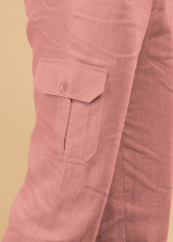 Finn - Linen Joggers - Rose Pink