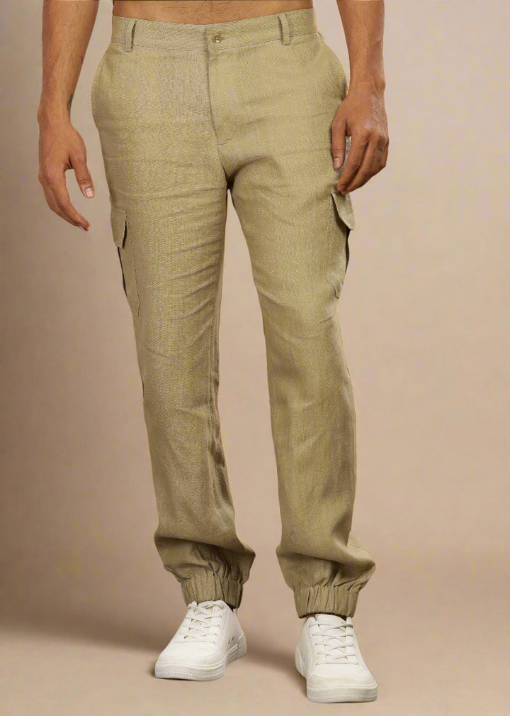 Finn - Linen Joggers - Sage Green