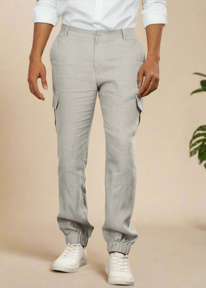 Finn - Linen Joggers - Powder Blue