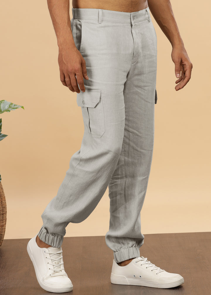 Finn - Linen Joggers - Powder Blue